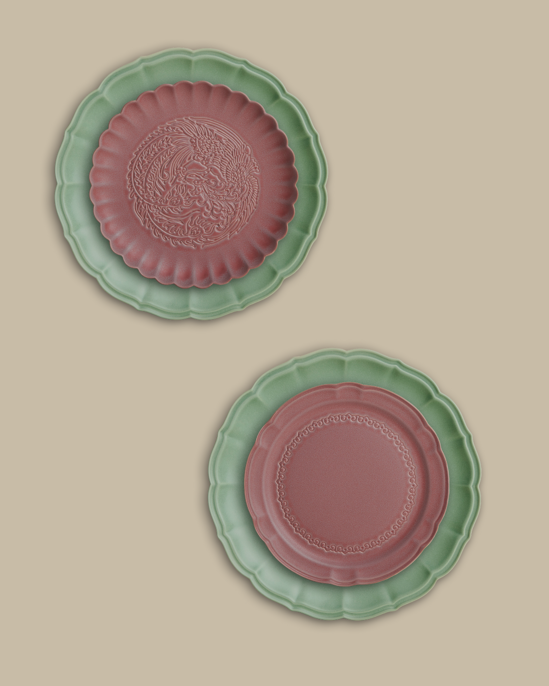 Jade Phoenix Dinner Set